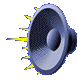 loudspeaker playing towards left